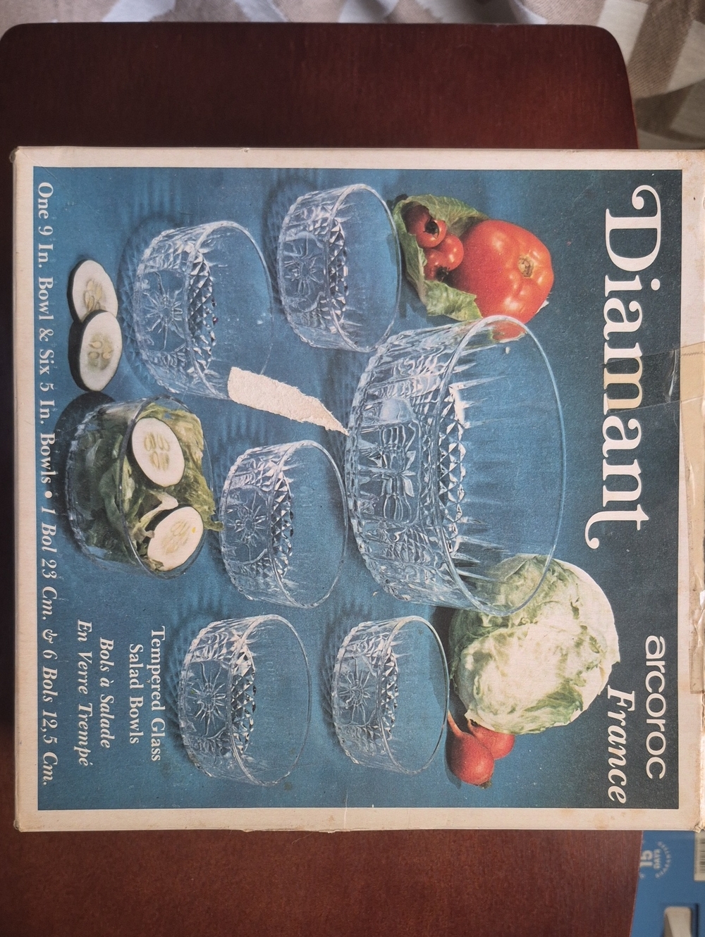 Diamant Clear Glass Salad Bowl Set